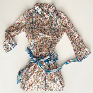 Silk Floral Shirt Dress